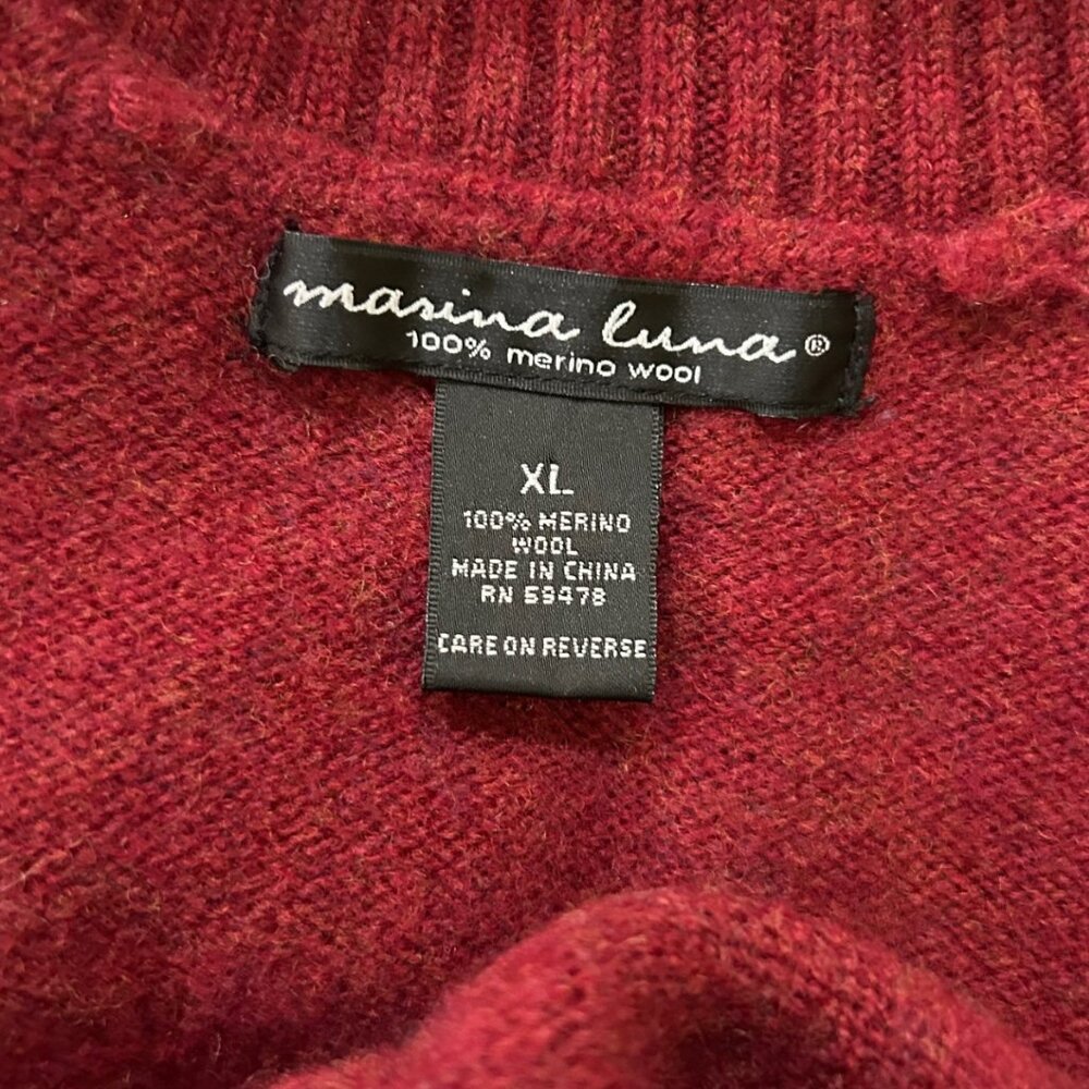 Felted Wool Mittens handcrafted from Repurposed Sweaters - Gray/Brick Red - Picture 5 of 5